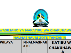 Mawasiliano ya makatibu wa CHAKUHAWATA kwa Halmashauri zote Nchini