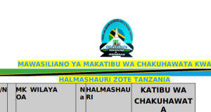 Mawasiliano ya makatibu wa CHAKUHAWATA kwa Halmashauri zote Nchini