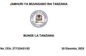 Majina walioitwa Kazini Bunge la Tanzania, 2025